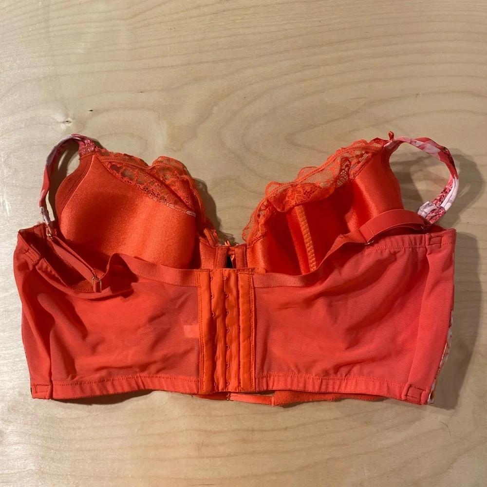 Cacique Lightly Lined French Balconette Floral Lace Bra  46DDD (PQ)
